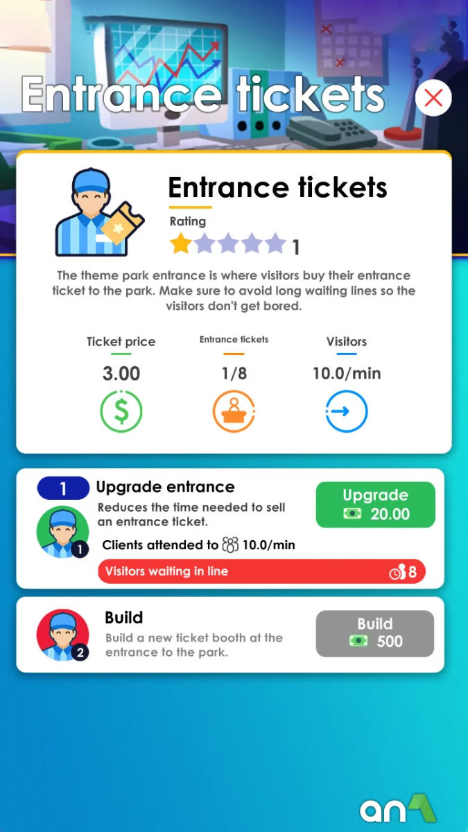 Скриншот 3 Idle Theme Park Tycoon