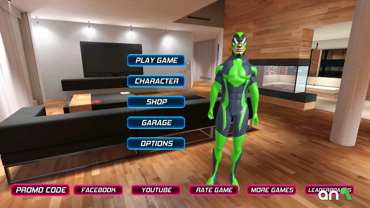 Rope Frog Ninja Hero Car Vegas screenshot 1